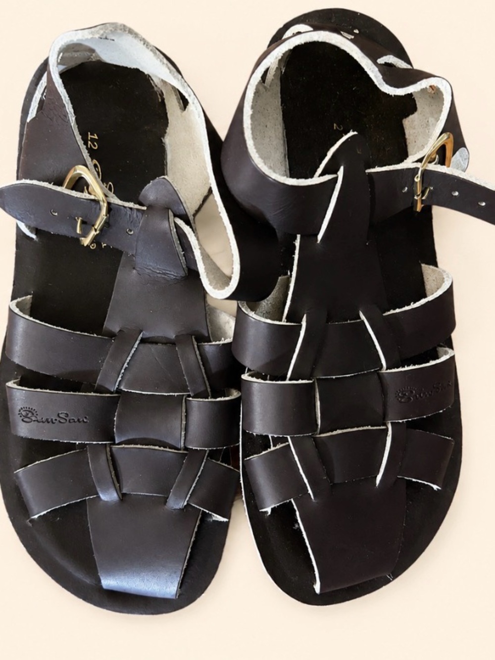 New Kids Salt Water Sandals, leather comfortable, safe for washing machine.